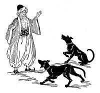 Arabia-022 The old man and the two black dogs