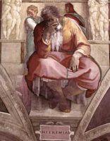 Michel-Ange-009 JEREMIAH. Sistine Chapel, Rome.