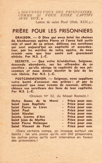Prire pour les Prisonniers